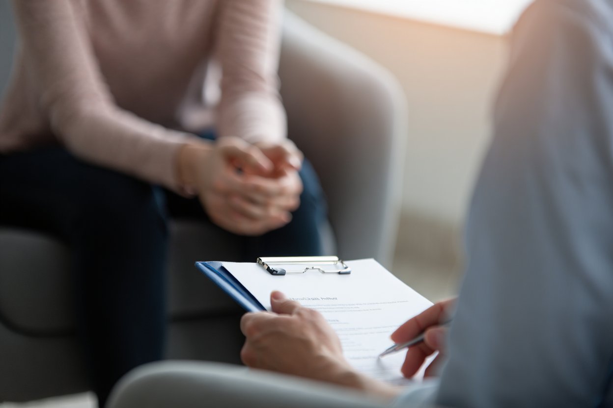 Человек на приёме психиатра